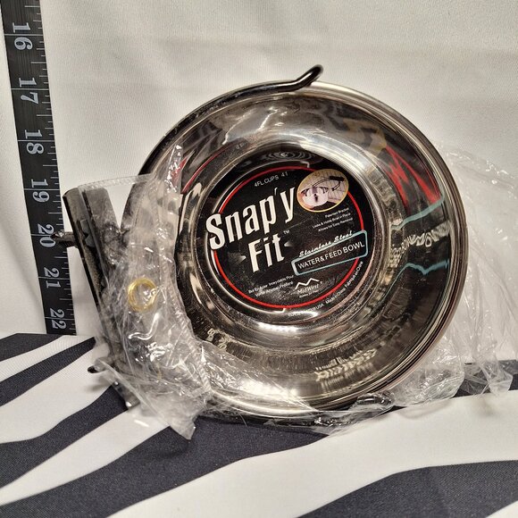 NWT Midwest Snap'y Fit Stainless Steel Water & Feed Bowl - 1 quart (4 cups) - Picture 2 of 10